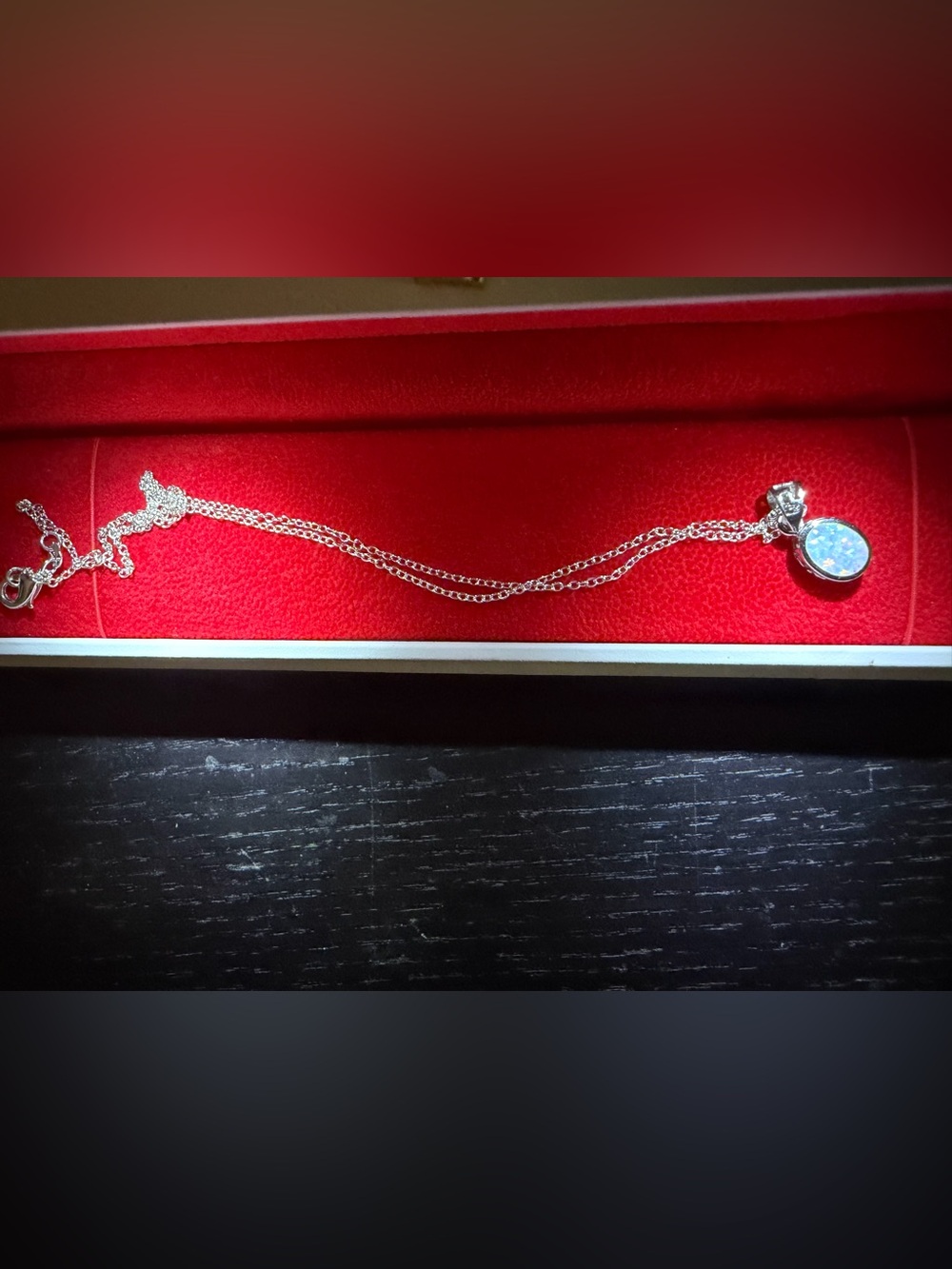 Sterling Silver Opal Pendant Necklace